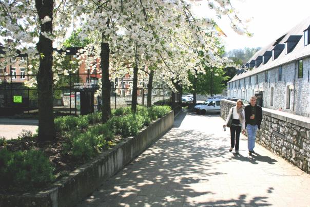 Personnes qui se promènent près de l'Arsenal