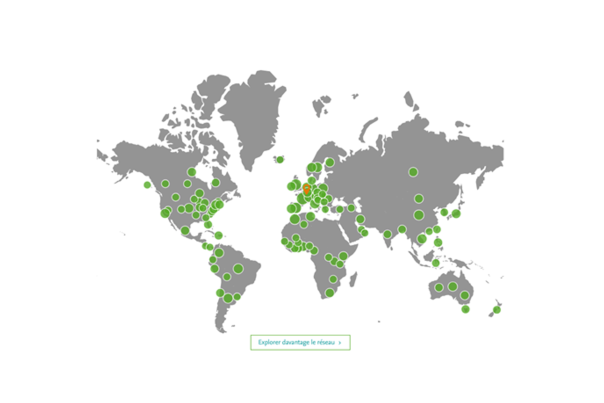 Carte du monde des collaborations de l'institut ILEE