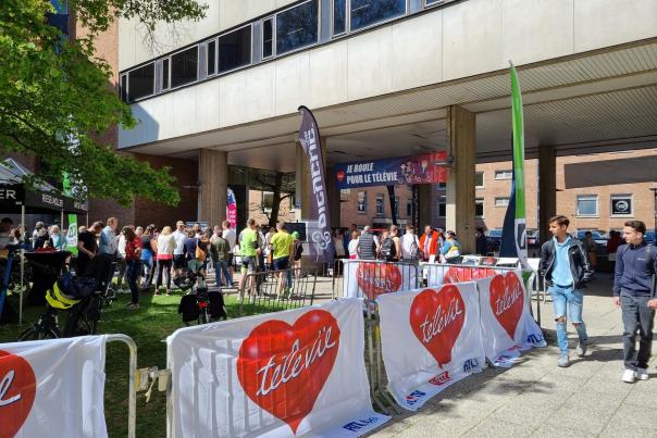 Le parvis de la BUMP lors du Challenge Télévie Je roule pour la vie 