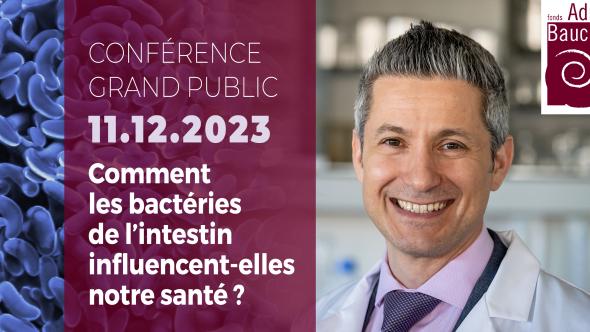 Bandeau web de la conférence grand public de Patrice Cani invité par l'Unamur dans le cadre des 35 ans du Fonds Adrien Bauchau