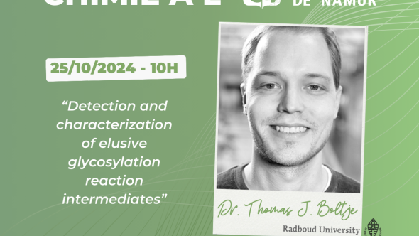 Affiche de la conférence de chimie de Thomas Boltje