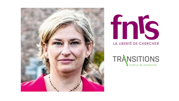 Photo de Nathalie Burnay avec les logos FNRS et Institut TRANSITIONS