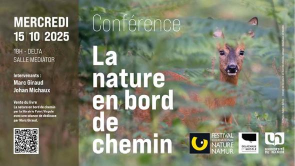 Visuel de la conférence "La nature en bord de chemin" dans le cadre du FINN 2025