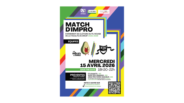 Fil rouge de la Fac de droit : match d'impro Avocats du Diable vs ImproNam -affiche 25-26