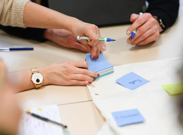 Travail avec des post-it
