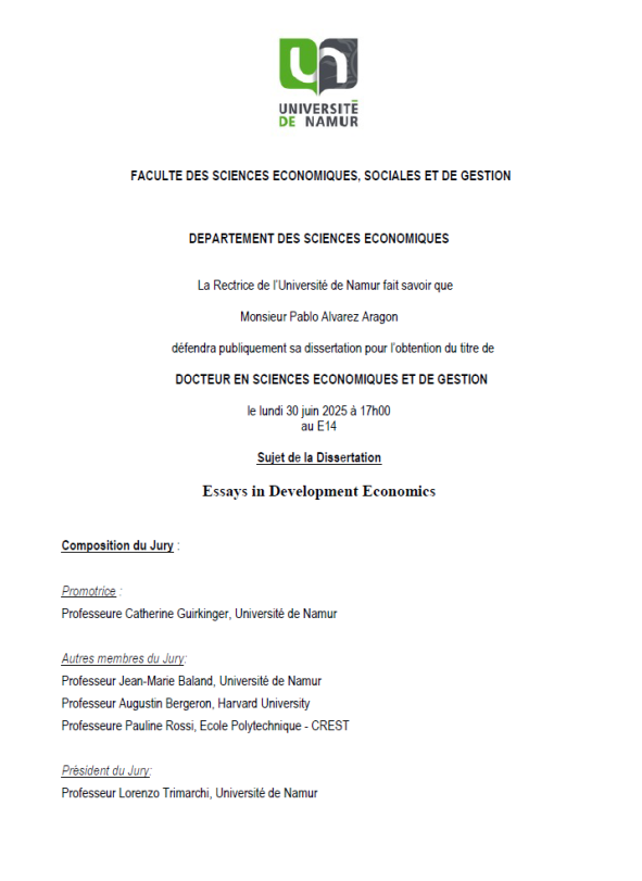 Annonce de la thèse pablo Alvare Aragon