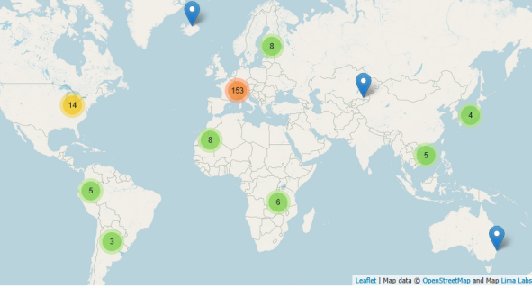 Carte interactive des partenariats internationaux