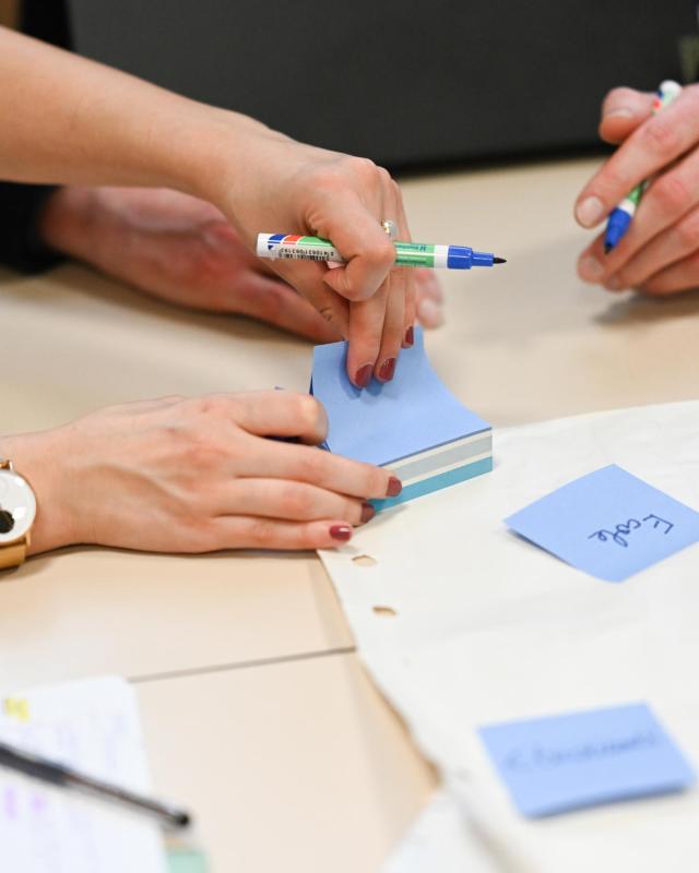 Travail avec des post-it