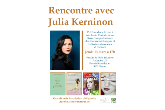 Visuel de la rencontre avec Julia Kerninon
