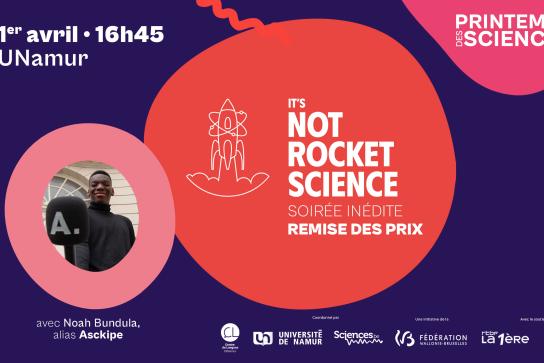 Affiche de l'évènement dans le cadre du Printemps des sciences 2026 à l'UNamur