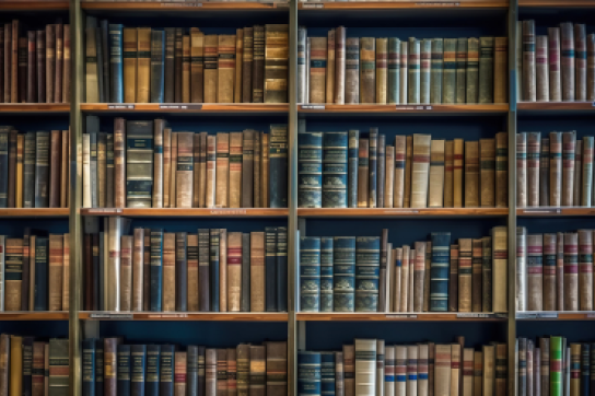 Bibliothèque avec livres anciens