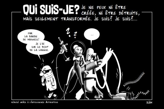 Illustration d'une planche de la BD Physix